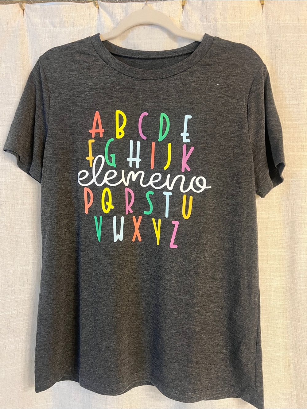 Women’s Dark Gray Alphabet Graphic Tee